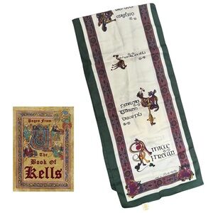 Vintage Book of Kells Celtic Scarf – Medieval SCA Ren Faire Illuminated Art